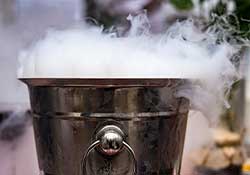 Champagne Bucket Using Dry Ice To Create A Vapour Trail